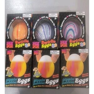 Nee Doh Dippin' Dazzler & Swirlie Swirly Egg Eggs Lot 6 Viral TikTik New 3 Each